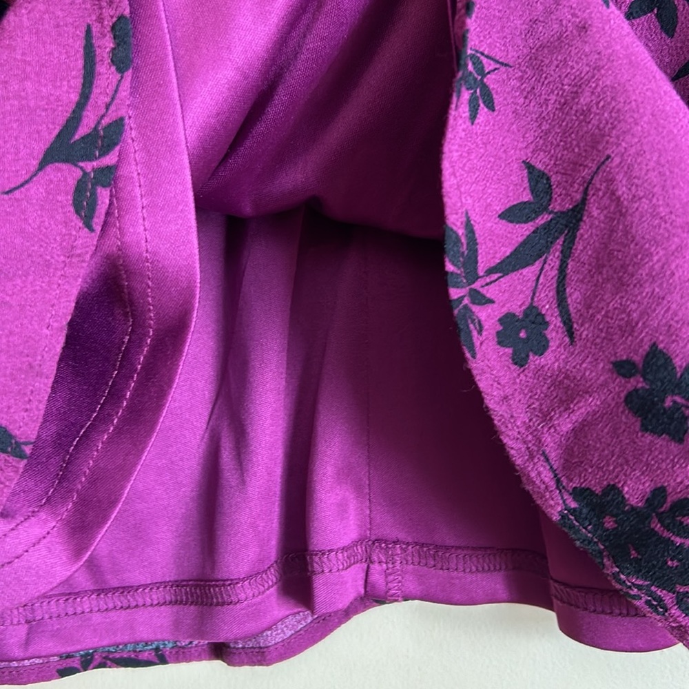 Suzy Shier women’s top ballon sleeve lined‎ floral size large - Picture 6 of 10